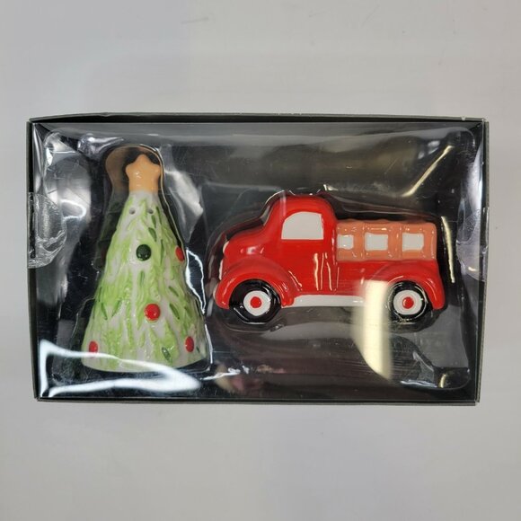 Threshold Other - Threshold Salt and Pepper Shaker Set Red Truck Christmas Tree